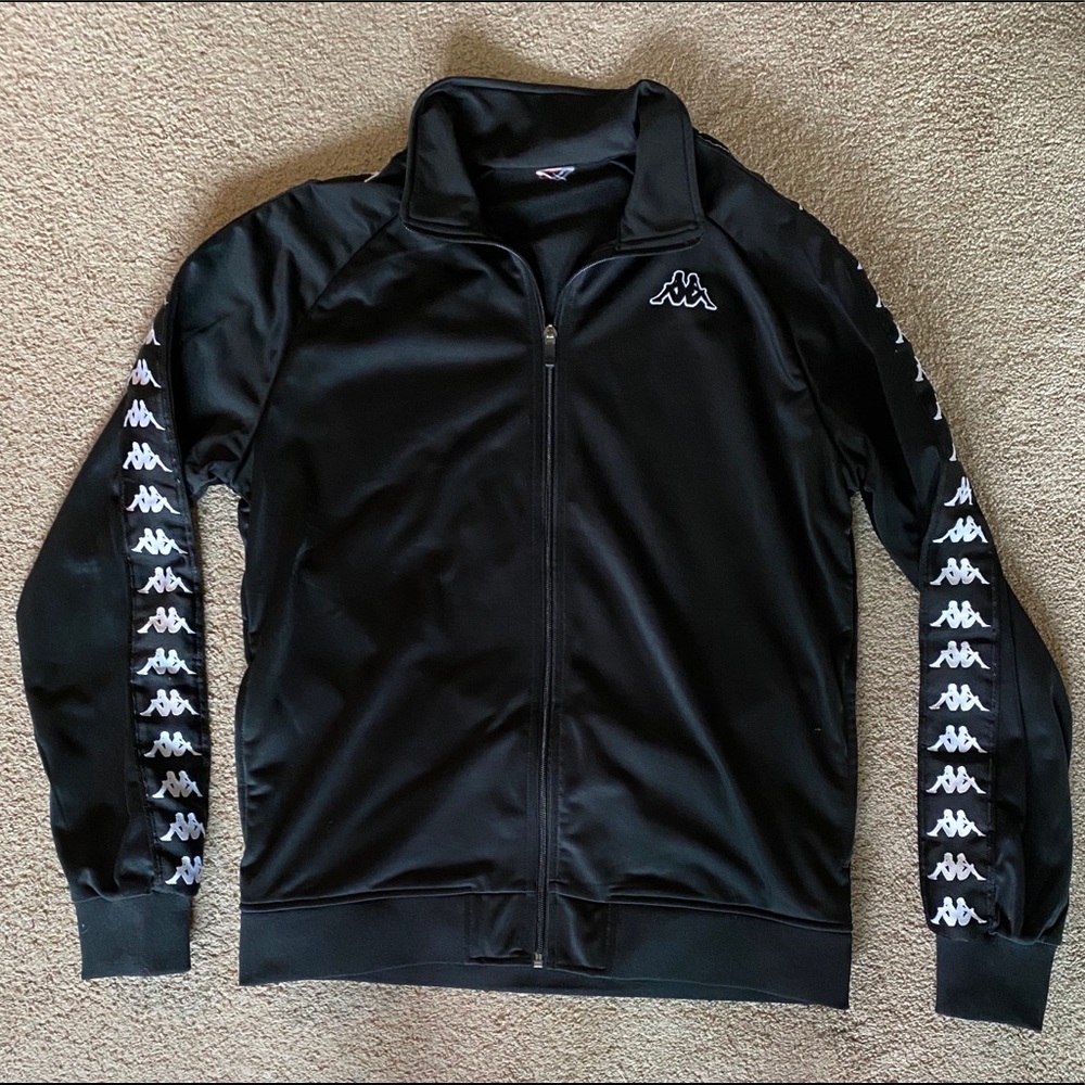 Black Kappa Light Zip Up Sports Jacket